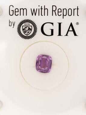 GIA Certified Natural Purple Sapphire Cushion 1.33ct Loose Luxury Gemstone